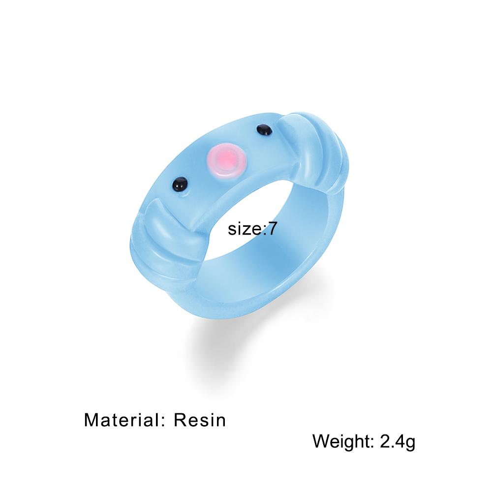 Cartoon Girl Student Inel Lady Elegant Inel Cuplu Inel Colorat Acrilic Porc Inel