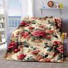 [Soft Vintage Rose Blanket] Soft and High Quality Vintage Rose Floral Pattern Flannel Throw Blanket | Digital Print, Non-Woven P