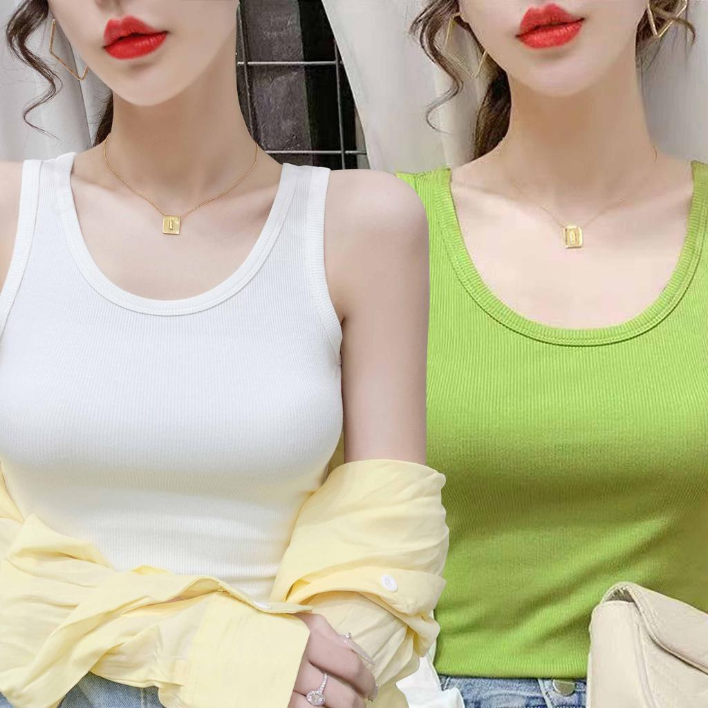 Jednoduché a elegantní dámské jednobarevné tílko větší velikosti Slim Fit na jaro a léto – noste jako základní nebo vnější vrstva, ramínka na špagety