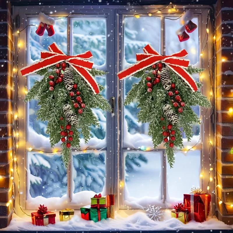 

2/1 шт. Искусственный рождественский подвес, 21, 6-дюймовый рождественский подвес с красными ягодами, украшение комнаты, украшение офиса армия зеленый