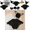 Boys And Girls European And American Style Halloween Batman Hat Long Sleeve Jumpsuit Set