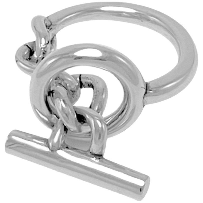 Korean S925 Silver Multi-Layer Retro Fashion OT Buckle Chain Open Ring for Women