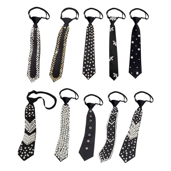 Herrslips Justerbar Förknuten Svart Slips Skoluniformer Cosplay Bröllop Festligheter Formella Vardagliga Händelser Slipsaccessoarer