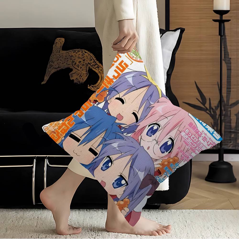 Cartoon L-Lucky S-Star ANIME Cushion Cover Inches Farmhouse Decor Home Throw Pillow Covers For Couch Decorations