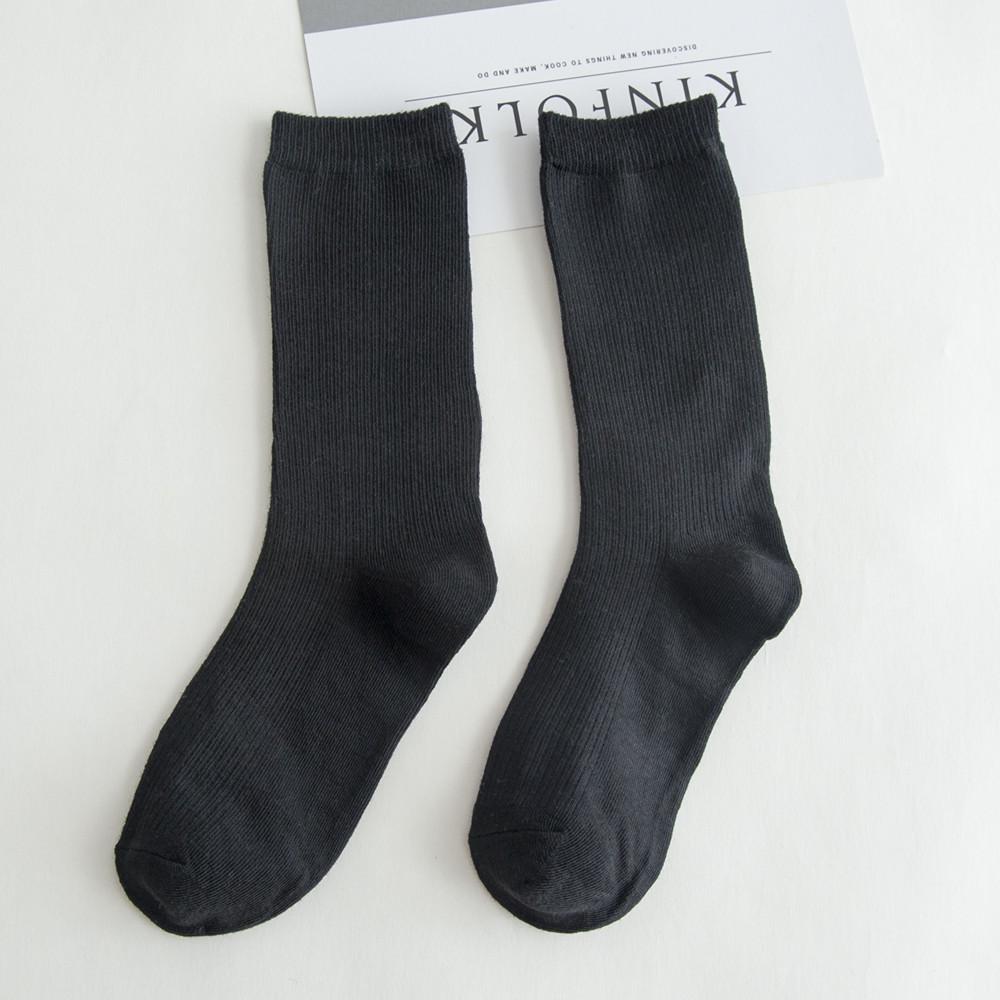 

Женские однотонные средние носки-трубочки, противоскользящие, впитывающие пот, износостойкие легкие чулки чёрный