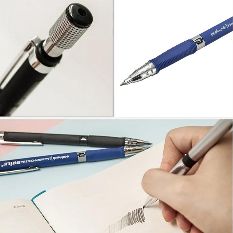 Mechanical Pencil Set 2.0mm With 2b Black/colors Lead Refill For Writing Sketching Art Drawing Painting School Automatic Pencils