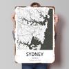 Sydney Map Print Printed Poster Customized Retro Wall Art Vintage Metal Tin Signs for Home Bedroom Decoration Room Accessories