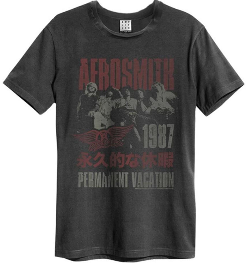 Amplified Aerosmith Permanent Vacation Mens Charcoal T Shirt Aerosmith Tee XXXL