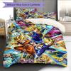Juego de Ropa de Cama con Estampado de Dibujos Animados Colcha Funda de Colcha Funda de Almohada Decoración del Hogar Regalo de Cumpleaños (1 * funda nórdica + 2 * fundas de almohada, sin núcleo)