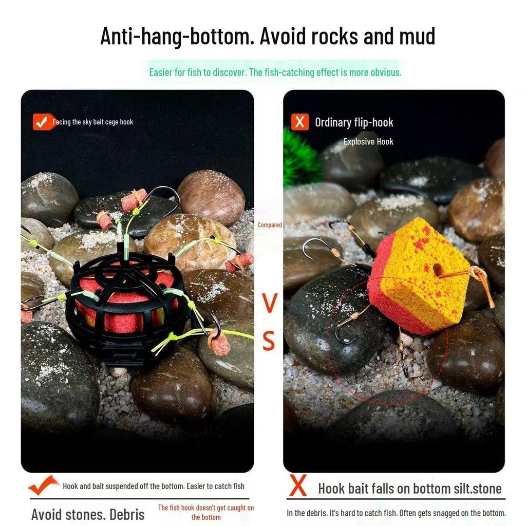 Revolutionary Bottom-Feeding Bait Hook with Flip-Plate for Rock Fishing and Casting