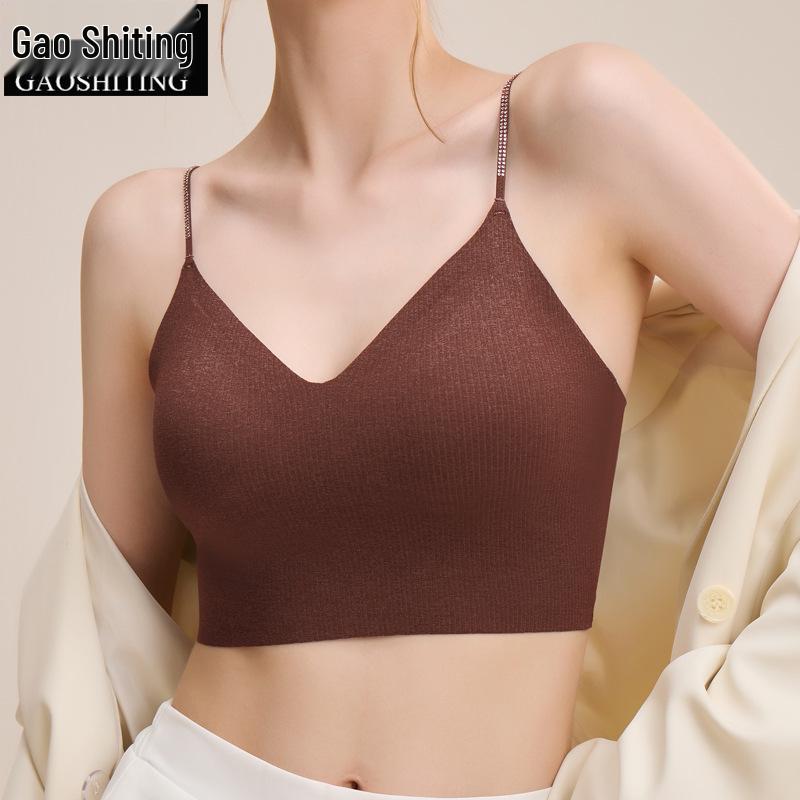 Women's Autumn/Winter Spaghetti Strap Camisole with Built-in Bra & Pads