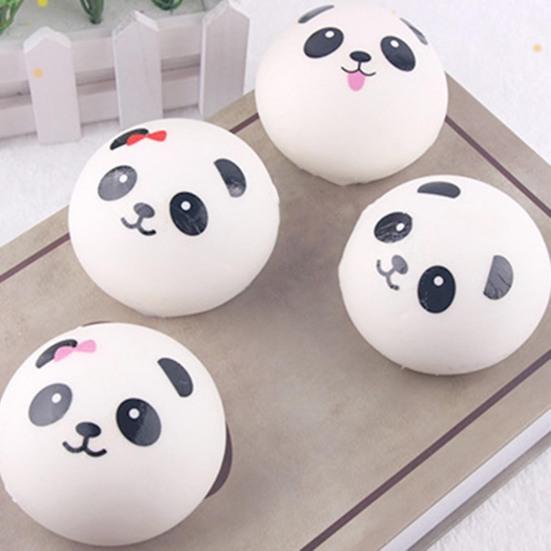 Plush Key Pendant Ultra Soft Anti-fall Adorable Slow Rebound Panda Buns Bag Strap Pendant for Anniversary Gift