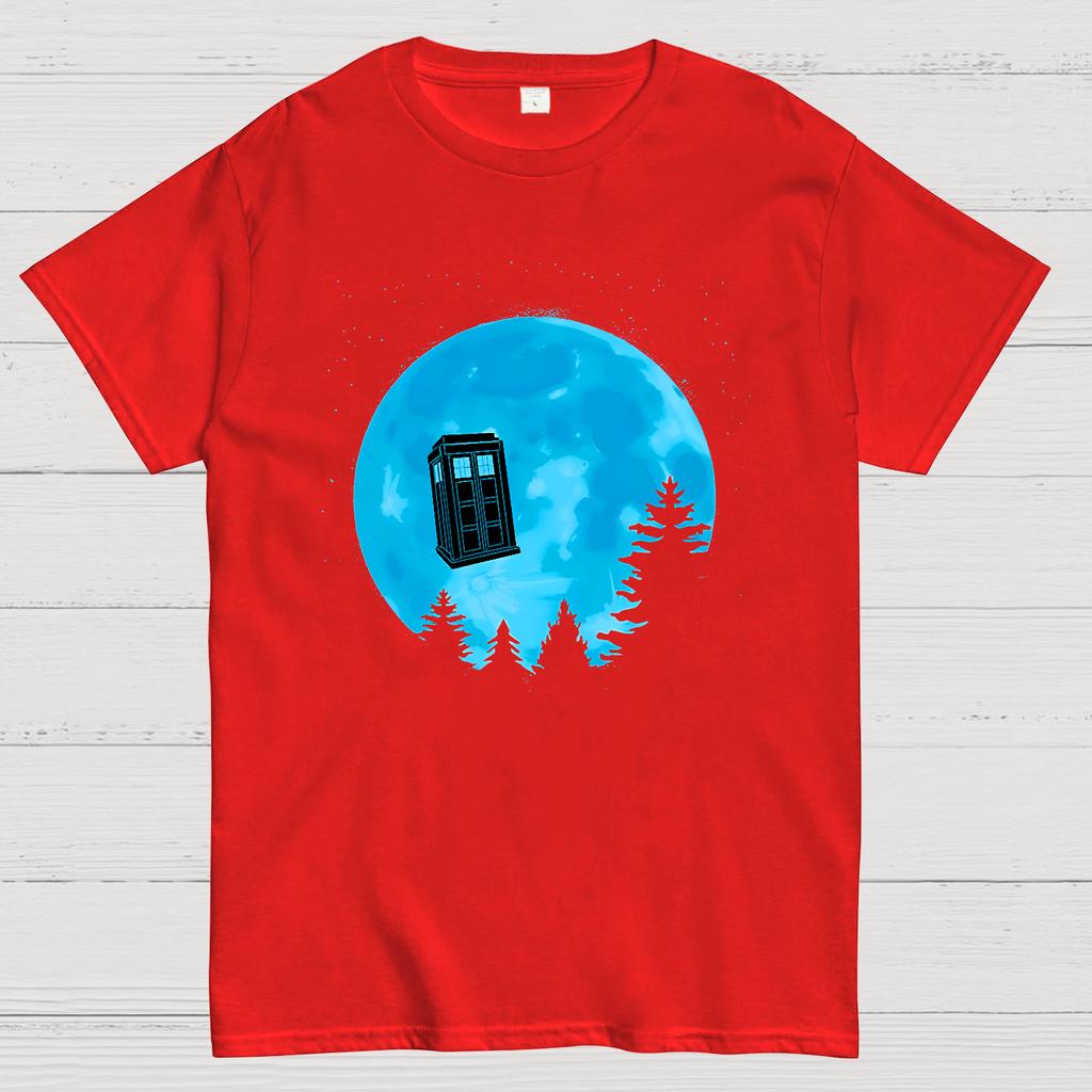 Tardis and Moon Cotton Summer Casual Cool Loose T-Shirt