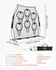 2438.4x2438.4mm Football Trainer Throwing Net, Training Throwing Target Practice Net with 6 Target Pockets, Knotless Net Includes Straps and Portable