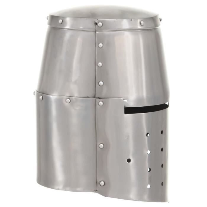VidaXL Casque de chevalier médiéval antique pour GN Argenté Acier