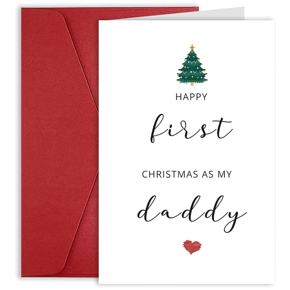 

1pc First Christmas As My Daddy Card, Christmas Card For Daddy, First Christmas Card To Daddy