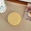 Portable Biscuit Make-Up Mirror Cheese Biscuit Design Biscuit Pocket Mirror  Daily Use
