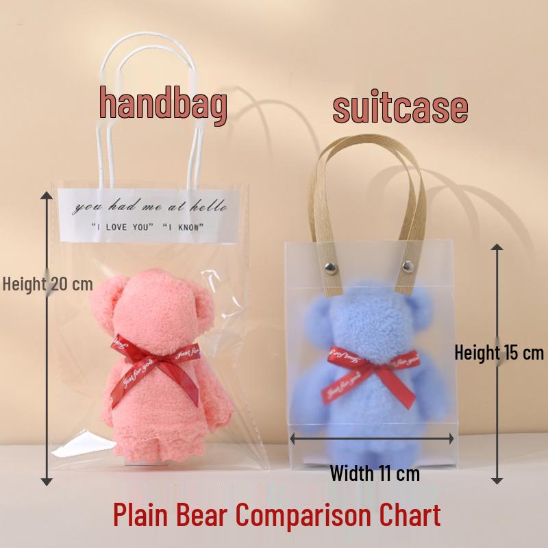 Coral Fleece Teddy Bear Towel Gift Box for Weddings and Promotions