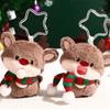 Cartoon Santa Claus Pendant Rabbit Plush Snowman Keychain Bag Charm Spitting Bubble Doll Couple