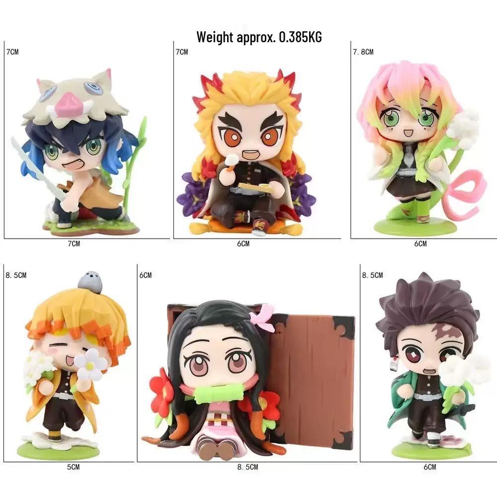 Demon Slayer Birth Flower Series: Tanjiro, Nezuko & Zenitsu Figures - Collectible Ornament Gift