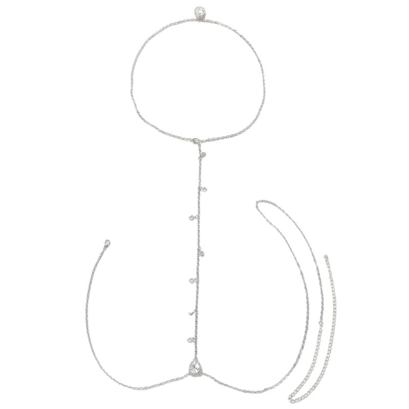 

Necklace Crystal Waist Belt Belly Chain for Dress Chain Belt for Women Waist Chain Belt Belly Dance Accessories серебряный