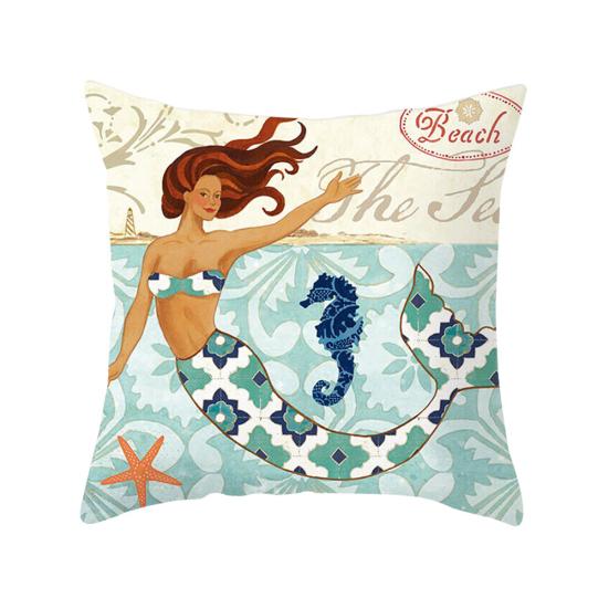 Ocean Starfish Mermaids Sea Turtle Soft Cushion Cover Pillow Case Home Decor