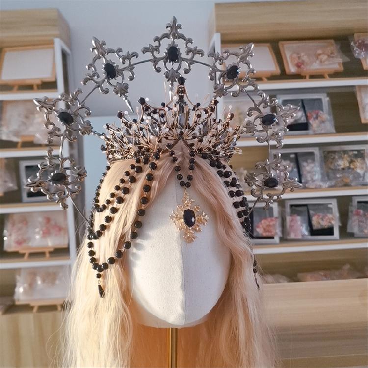 Elegant Dark Crown Tiaras for Women Pageant Psychic Headband Perfect for Weddings and Prom Coronet