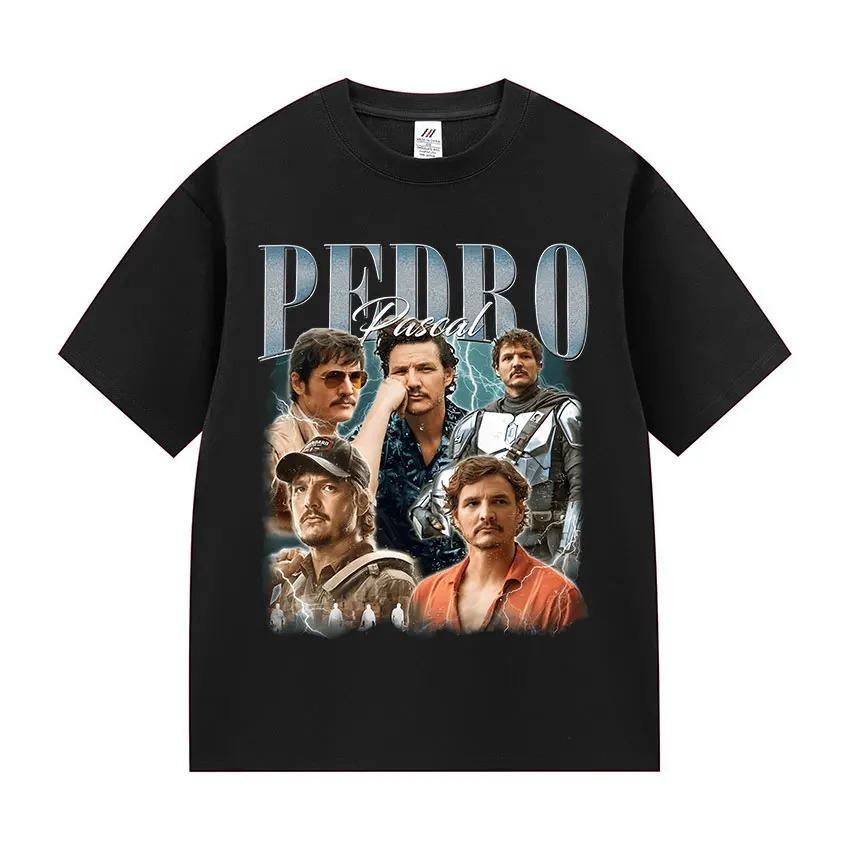 2026 Actor Pedro Pascal Movie Graphic T Shirt Unisex Retro High Quality Fashion Clothing T-shirts Unisex Cotton Oversized T-shirt