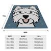 West Highland Terrier Westies Dogs Blue Blankets Soft Warm Flannel Throw Blanket Cover for Bed Living Room Picnic Travel Home
