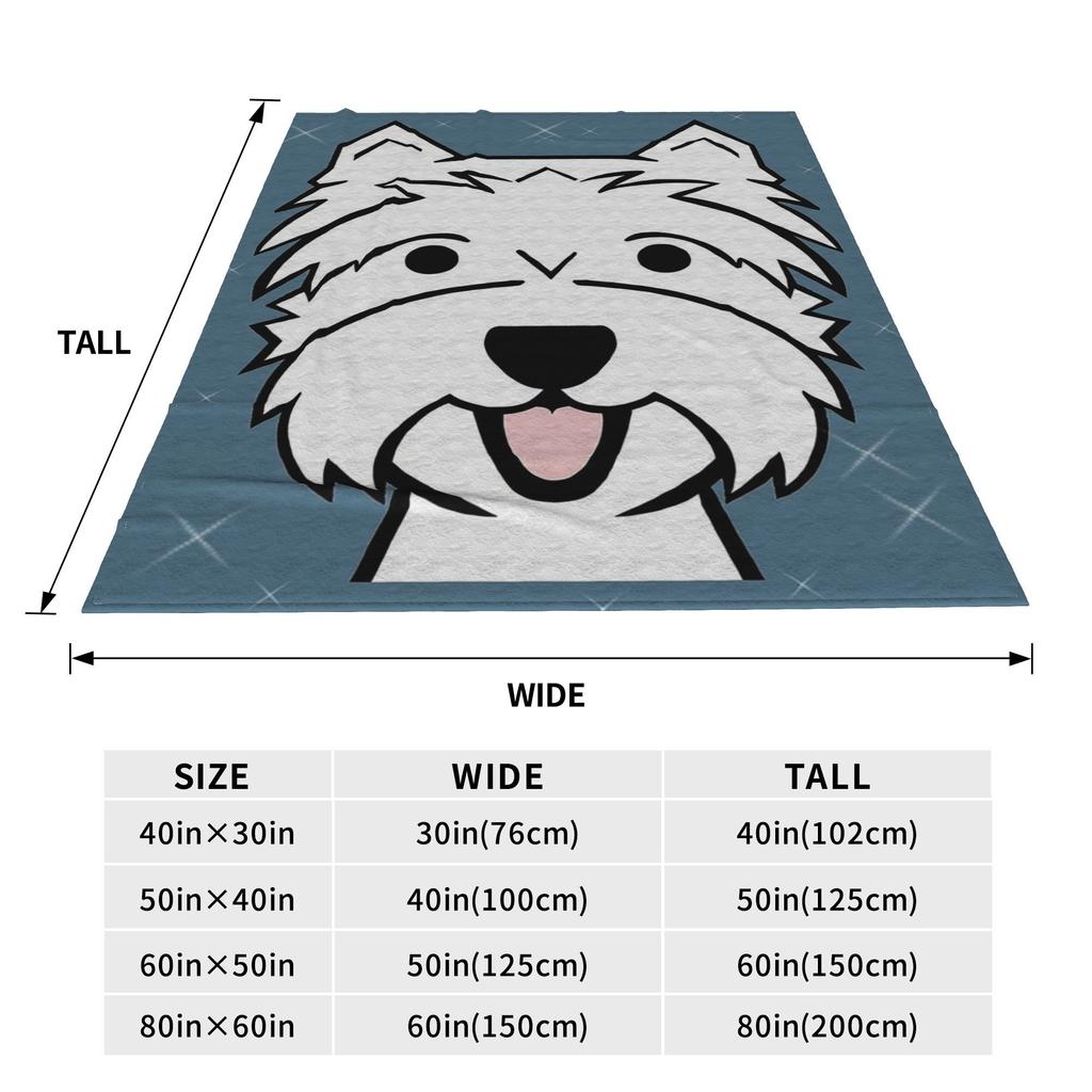 West Highland Terrier Westies Dogs Blue Blankets Soft Warm Flannel Throw Blanket Cover for Bed Living Room Picnic Travel Home