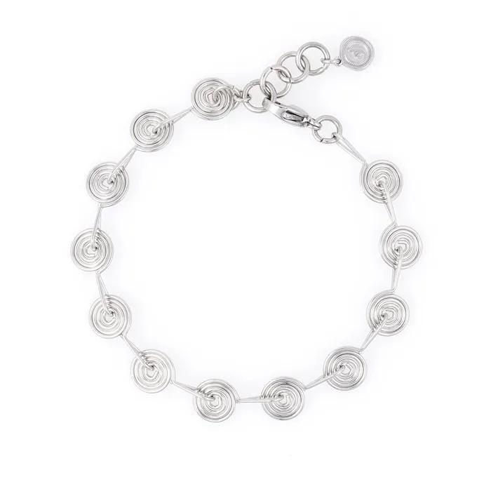 Snail Circle Surgical Steel Chain Bracelet (C2403AC1204_SV)