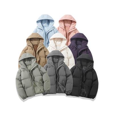 Men's & Couples Hooded Puffer Jacket - Winter Cotton, Thick, Warm, Solid Color, Fashionable & Loose Fit