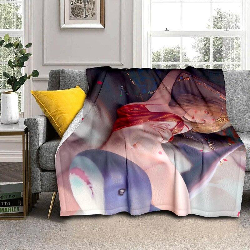 Hot Anime Sexy Girl Soft Plush Sofa Bed Throwing Cartoon Picnic Blankets Modern Flannel Blanket Gedruckt Bettdecke Geschenk Gift