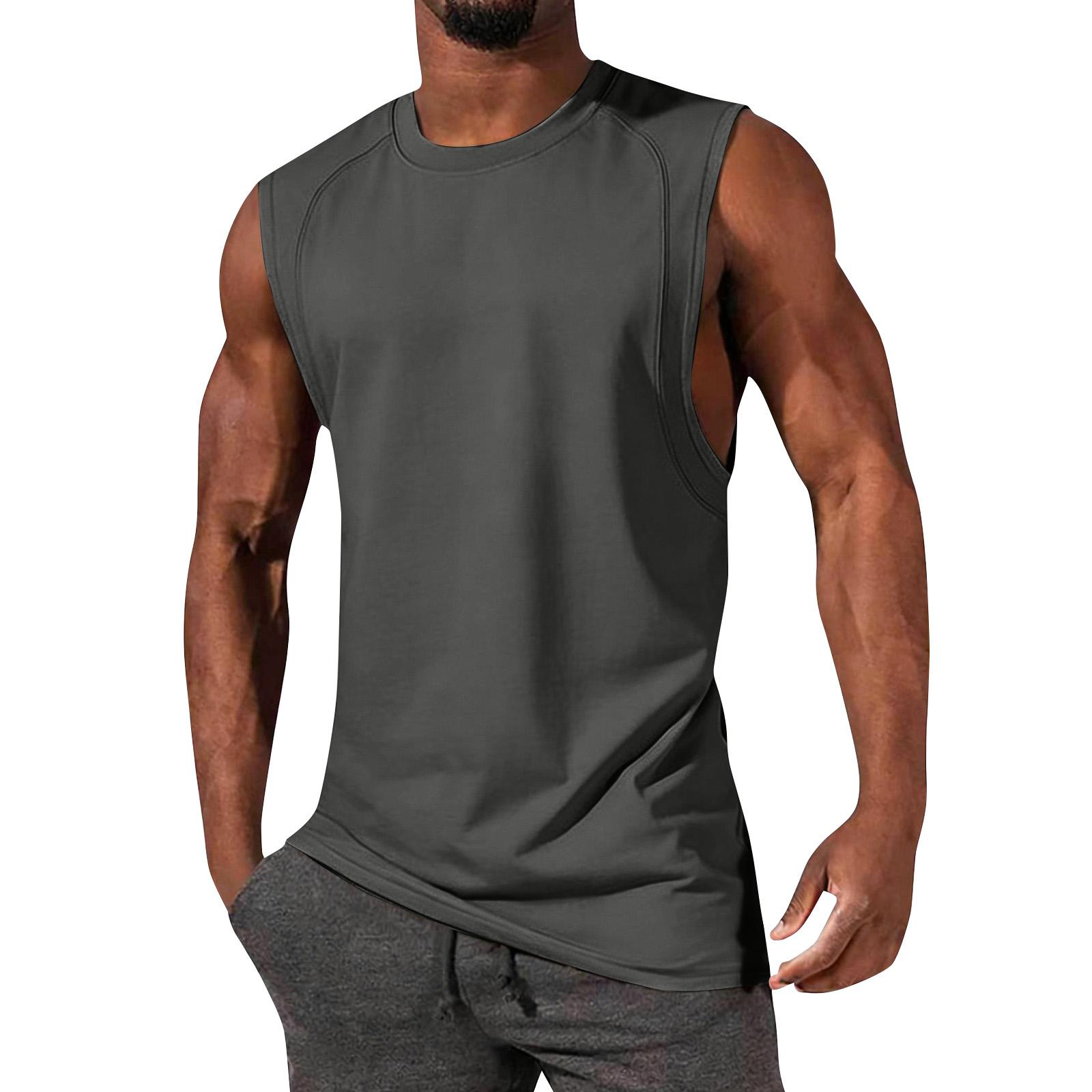 

Sleeveless Crew Neck Tank Top for Men Classic Fit Soft Cotton Fabric Comfortable Casual Style Versatile Design XL