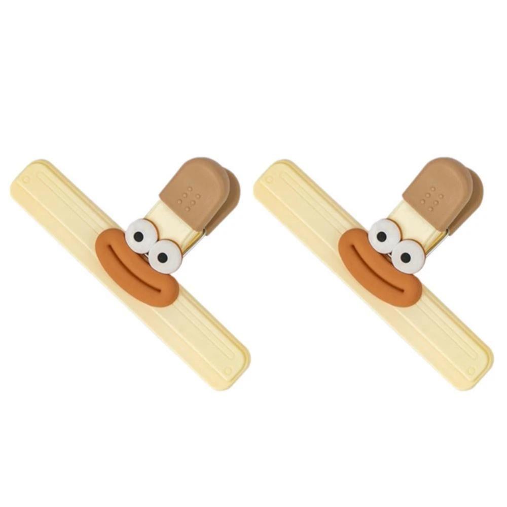 2pcs Creative Face Bag Sealing Clip Food Snack Clip Kitchen Tools Decorative Small Clip Refrigerator Plastic Food Bag Storage
