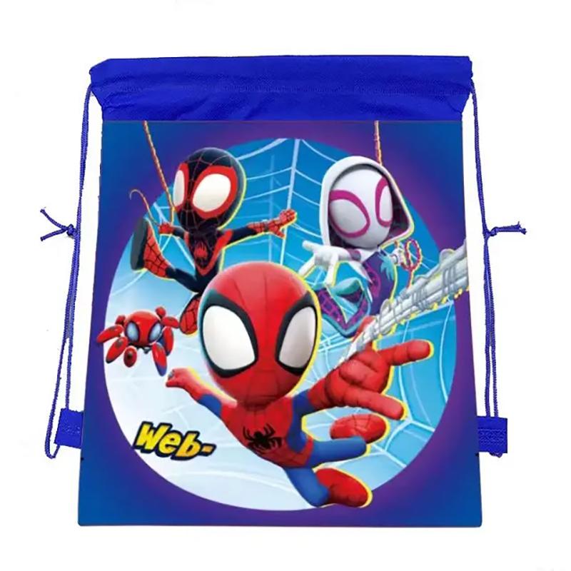 1/4/12Pc Cute Spider Nonwoven Loot Bag Drawstring Pockets Birthday Gift Bags for His Amazing Friends Party Supplies Spider Gifts