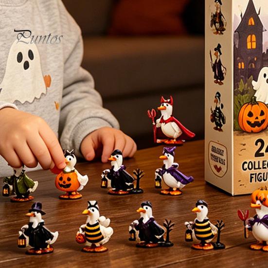 Halloween Tabletop Figures Horror Ducks Advent Calendar 2026, 24-Day Spooky Countdown with 24 Surprise Collection Sets Unique Collectible Duck