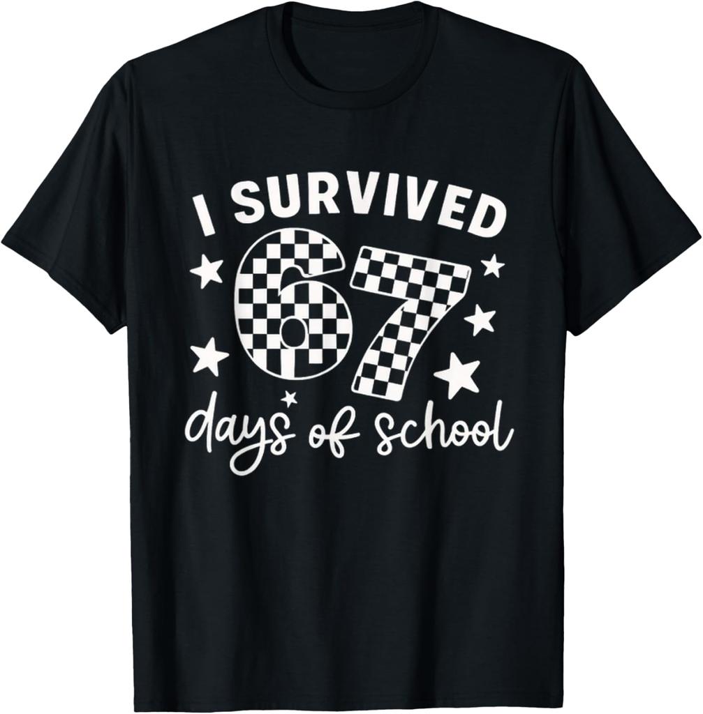 I Survived 67 Days Of School T-Shirt Teacher Student Unisex Tee