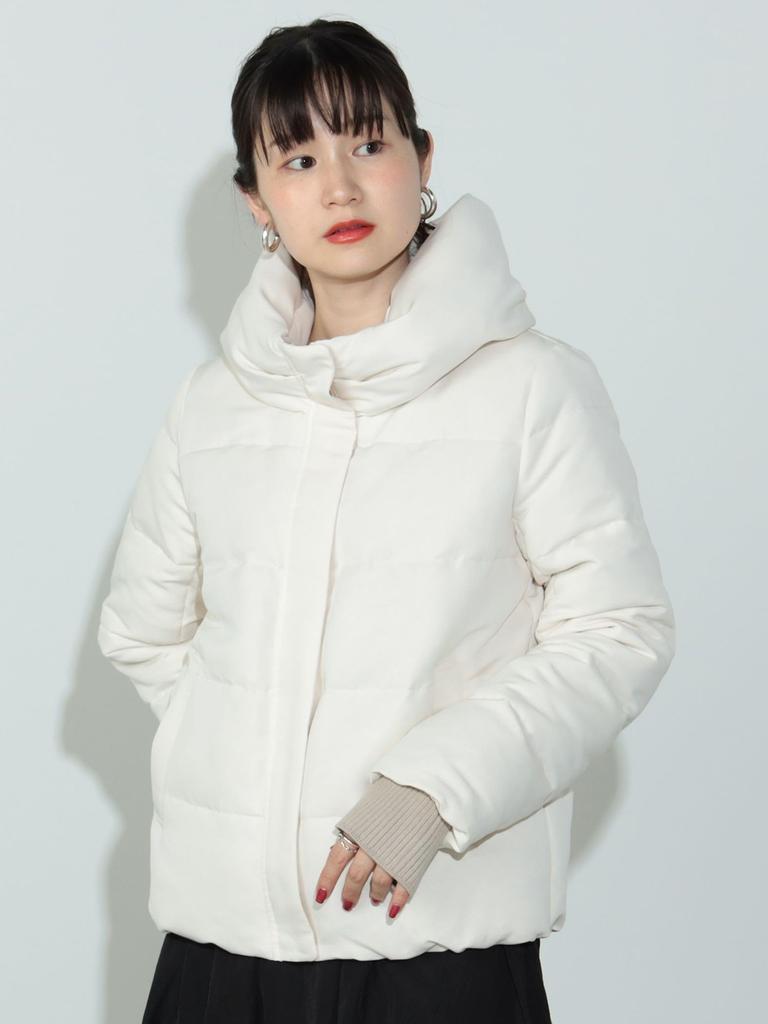 Beams Heart IVORY S Down Blouson with Volume Neck Women's