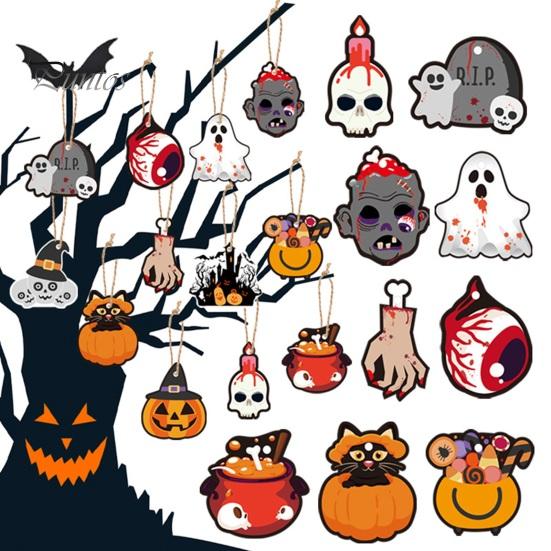 1 Set Halloween Pendent Easy Installation Pumpkin Ghost Hanging Ornaments for Festive Home Decoration