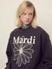 [mardimercredi] Flower Mardi Sweatshirt in Charcoal Ivory