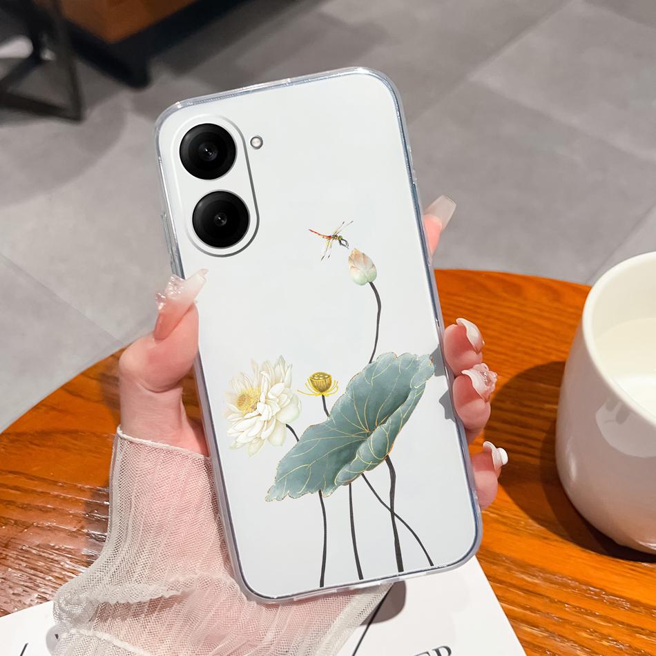 

For Xiaomi Redmi A5 4G NFC Case Lucky Flower Transparent Phone Cases For Redmi A5 4G NFC Soft Slim TPU Silicone Back Covers Redmi A5 (4G)NFC&Silicon