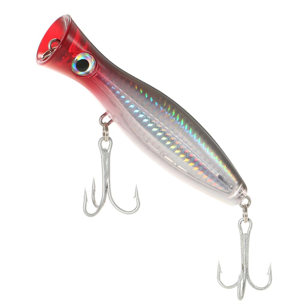 12cm   45g Large Popper Lure Artificial Seal Lure 3D Eyes Hard Popper Fishing Lure with Hooks and Ring for Saltwater