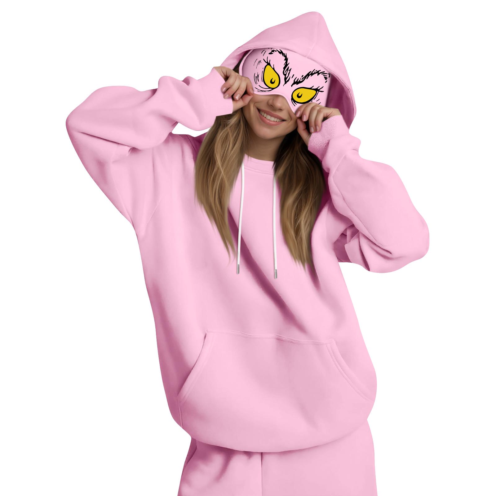 

Женская мода, женский легкий пуловер с длинными рукавами и карманами, толстовка с капюшоном в стиле консервативного стиля XL розовый