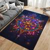 Colorful Compass with Butterflies suitable as a non-slip mat for the living room or bedroom sofa