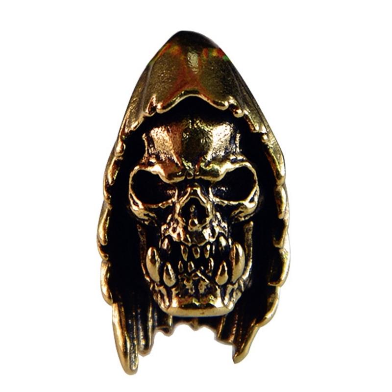 

Готический кулон в виде черепа в плаще с мечами, идеально подходит для проектов из паракорда и ожерелий, бусина из паракорда, культурные ремесла 1