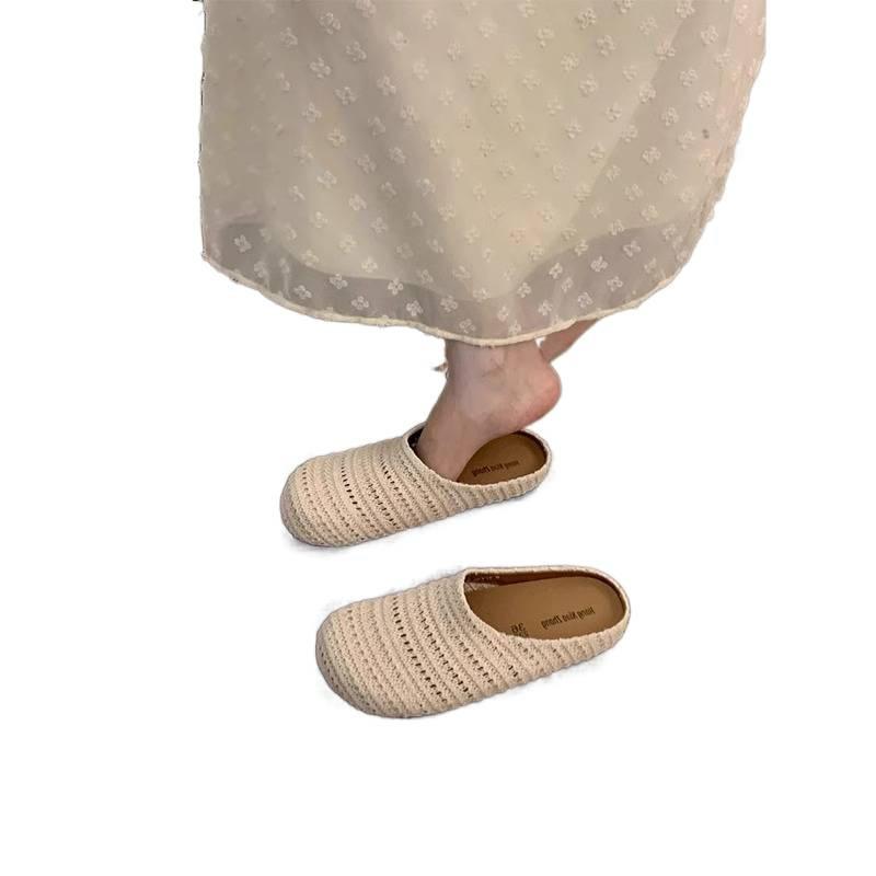Evening Wind Platform Bohemian Boken Shoes Women's Outer Wear 2025 Spring and Summer Vacation One Pedal Bag Head Half Drag Single Shoes