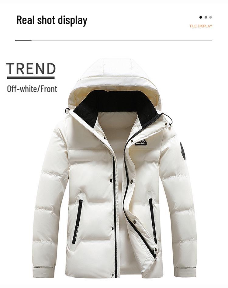 2025 Men's Winter White Duck Down Hooded Jacket - Thick, Windproof, Waterproof, Warm Outdoor Coat