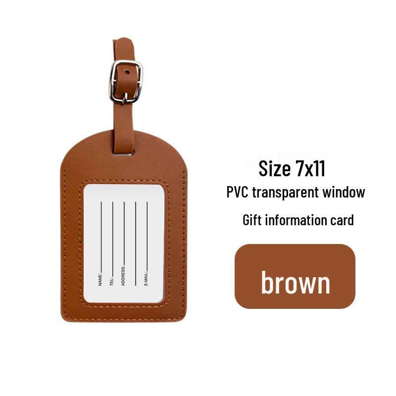 

Customizable PU Luggage Tag with Buckle Strap and Logo Option for Cross-Border Travel коричневый