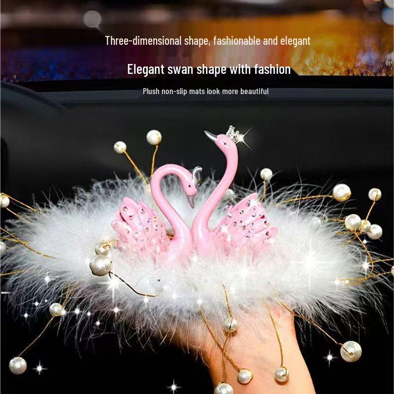 Goddess Swan Couple Car Ornaments: Cute Figurines for Center Console and Tabletop Decor